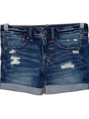 American Eagle Outfitters Jean Shorts 2 Distressed Frayed Festival Cuffed Hem